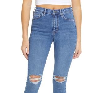Topshop Jamie Moto Ripped Ankle Jeans